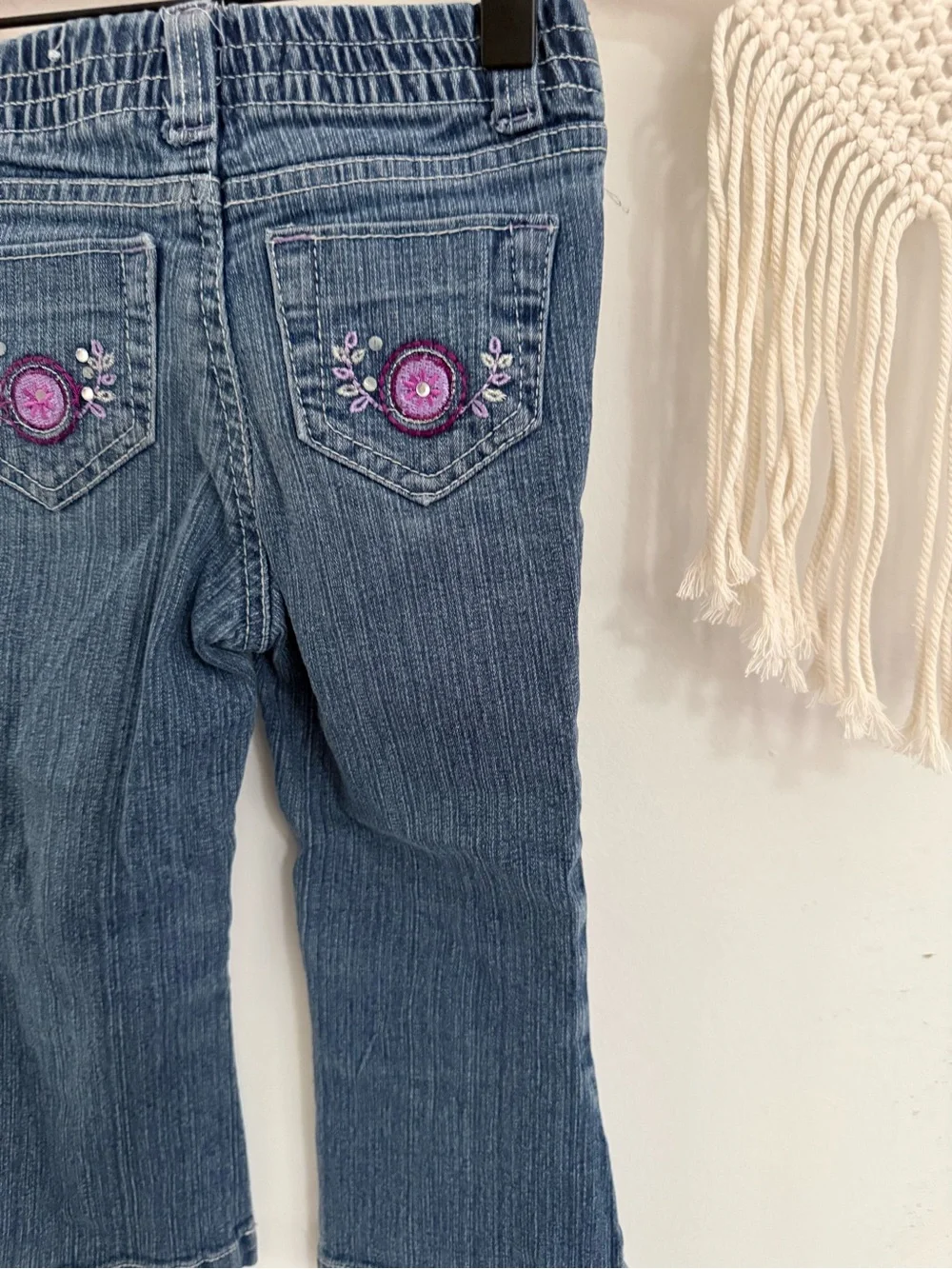 Y2K Paris Blues - 3T - embroidered bootcut denim